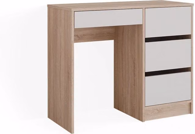 Tavolo da toeletta Vicco Sherry Sonoma beige con 4 cassetti L 90 cm x P 40 cm x H 75 cm – 1
