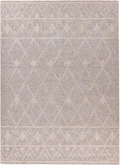 Tappeto moderno Rhombus 325 di Kendra Home, design a rombi, beige e marrone, in polipropilene