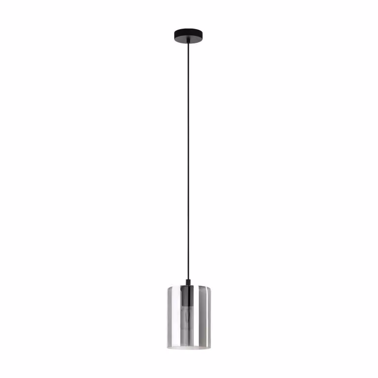Lampadario Industrial Cadaques 1 Luce Acciaio Nero Cilindro