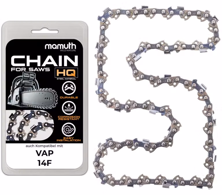Catena per motosega, 40 cm, 1,5 mm, passo 0,325", 66 maglie, compatibile con VAP 14F