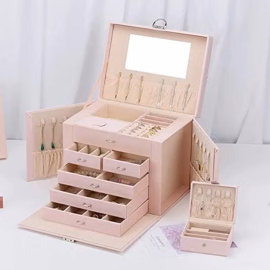 Cassettiera da Viaggio per Donne / Scatola per Oreficeria Scatola per Oreficeria con Cassetti Portatile per Collane, Orecchini, Anelli - Scatola di Magazzinaggio per Oreficeria