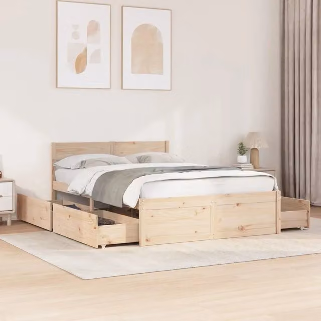 Letto senza Materasso 120x190 cm in Legno Massello di Pino 3282360