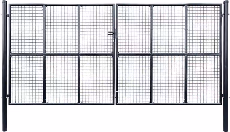 Maison Exclusive - Cancello da giardino in rete metallica, acciaio zincato, 400 x 175 cm, grigio