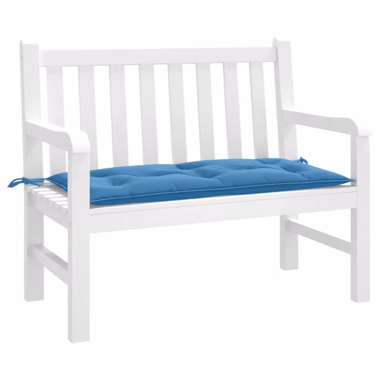 Cuscino per panca da giardino vidaXL in tessuto resistente ai raggi UV, Beige e Blu, L 100 x P 50 x H 7 cm