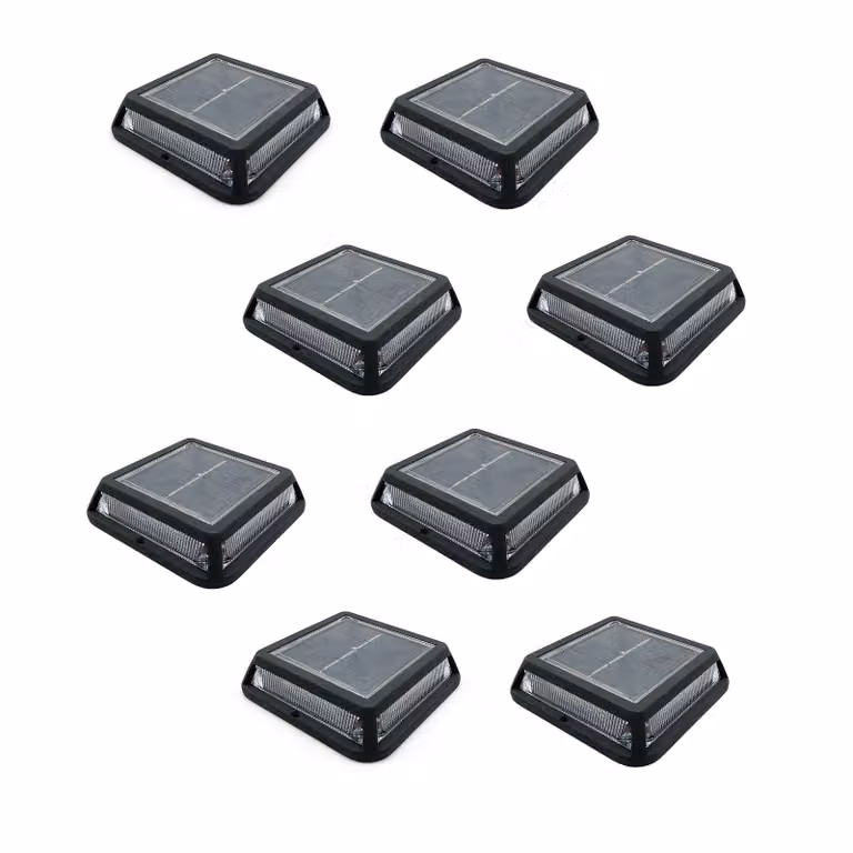 Set di 8 lampioni solari quadrati QUADRY d12cm