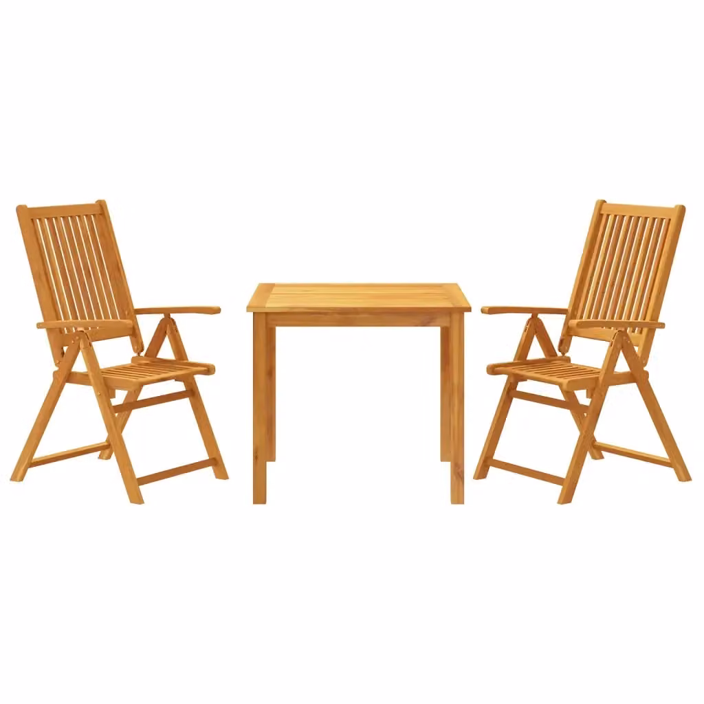 Set da pranzo per giardino e terrazzo vidaXL in legno di acacia marrone, 3 pezzi, L/P/H: 85 x 85 x 74 cm – 2