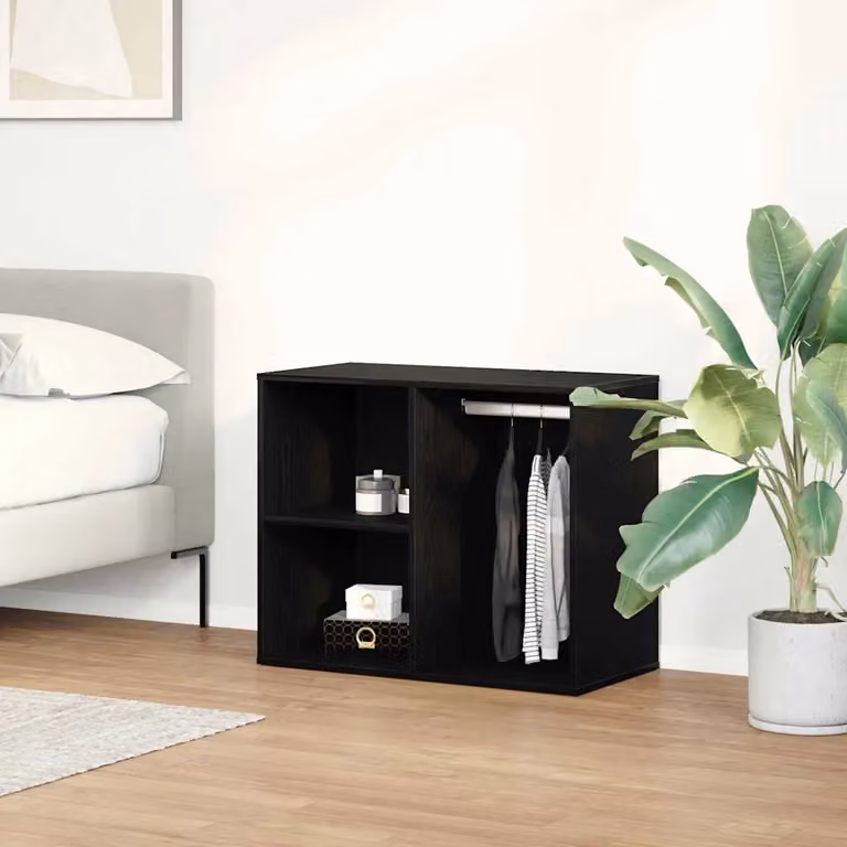 Mobiletto Cosmetico con Scaffale vidaXL in Nero Opaco L: 80 cm, P: 40 cm, H: 65 cm