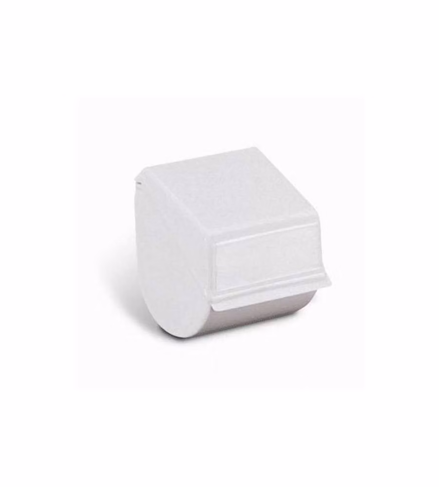 Portarotolo Chiuso WC Pellicano Bianco 16x13 cm - Fissaggio Incluso
