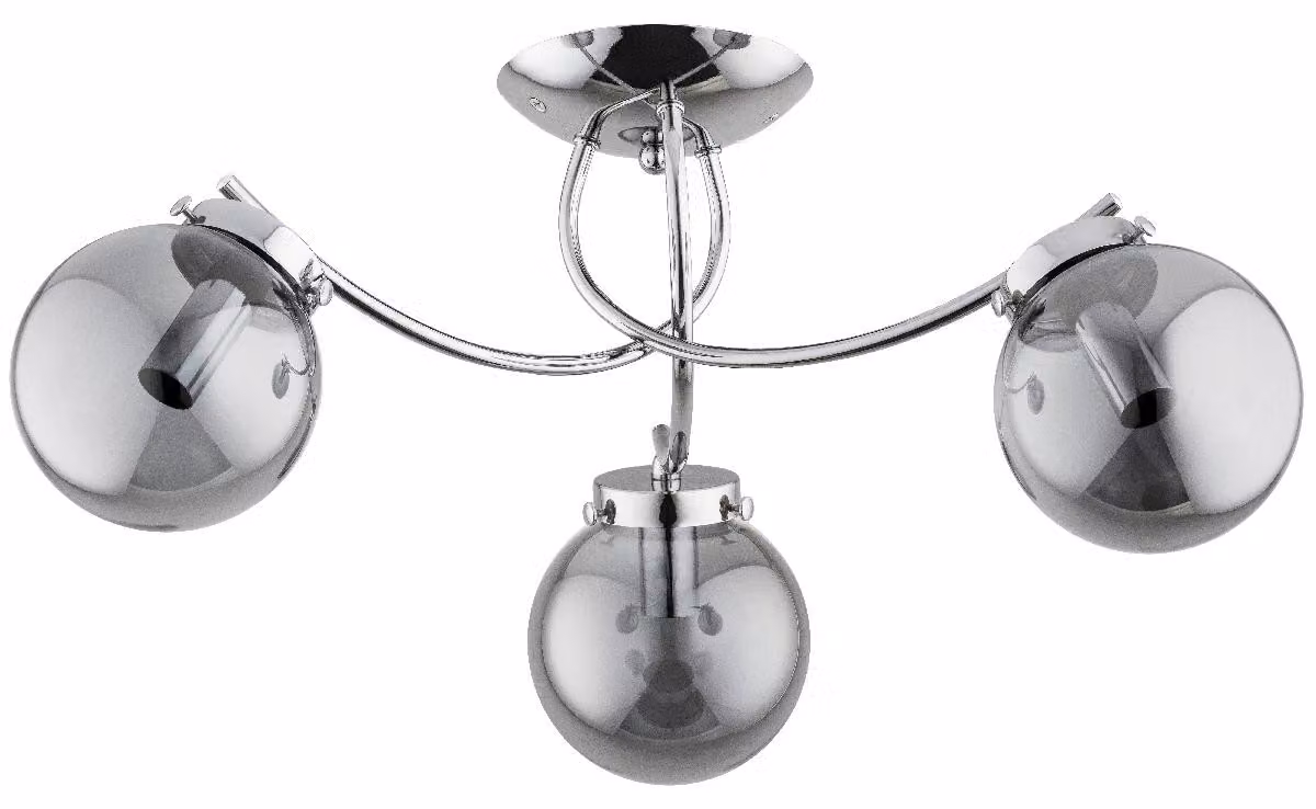 Lampada da soffitto LUCIE cromata fumé 3xE14x10W vetro, dimensioni: 26x54x54 cm, IP20 Alfa