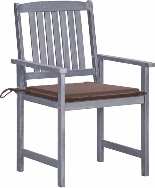 Sedie da Giardino con Cuscini 6 pz in Massello di Acacia Grigie 3078215