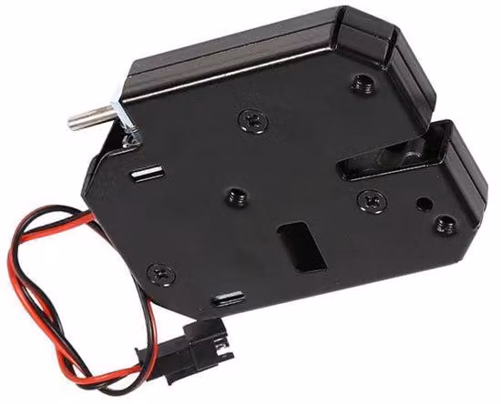 Serratura magnetica intelligente e autonoma da 12V, di colore nero, per ingressi sicuri.