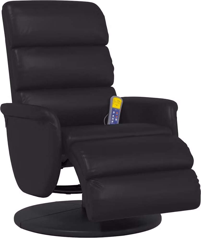 vidaXL Poltrona reclinabile per massaggio nera 71 x 98 x 106 cm in Pelle finta