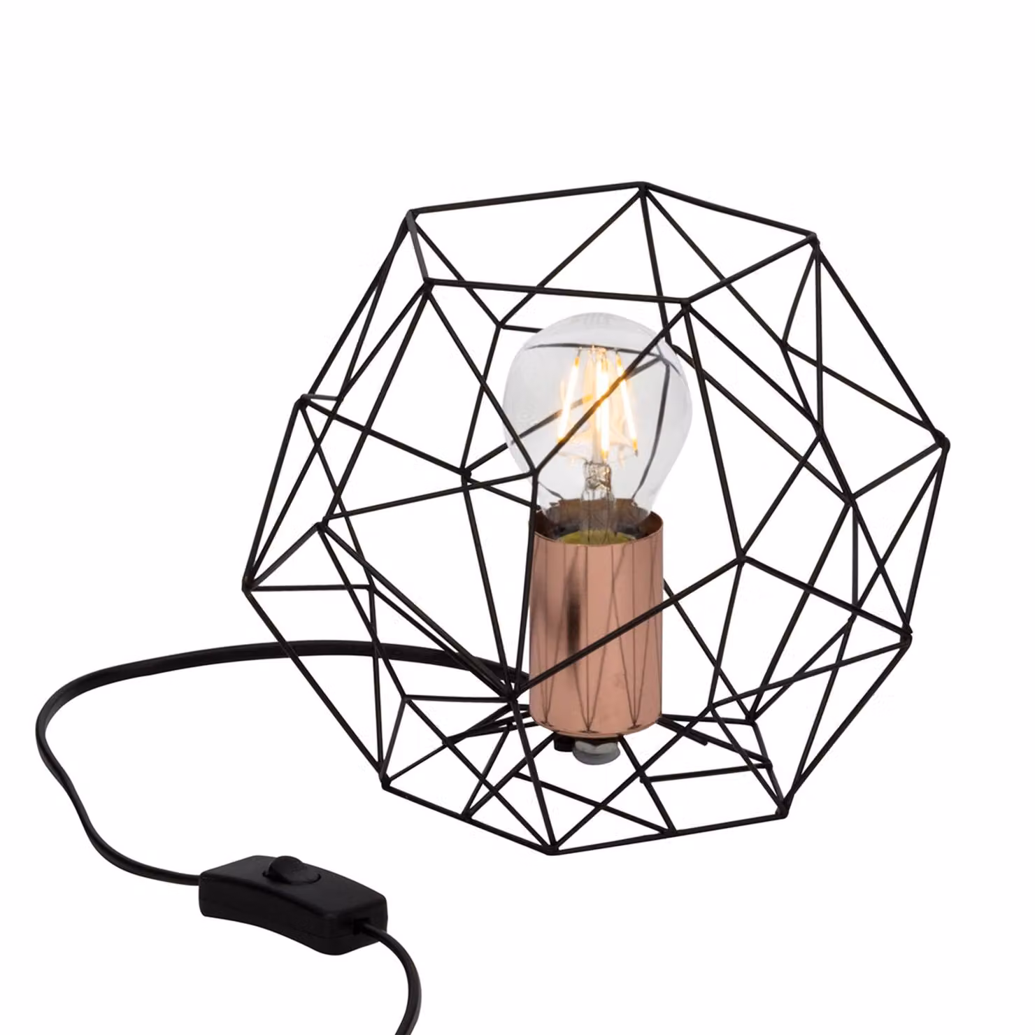 Brilliant Lampada da tavolo Status, Nero, Soggiorno / Sala da pranzo, Metallo, Moderno, Lampada da tavolo