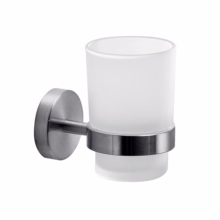 Portaspazzolini da muro in acciaio inox AISI 304 Gedy 5010 serie PROJECT Satinato