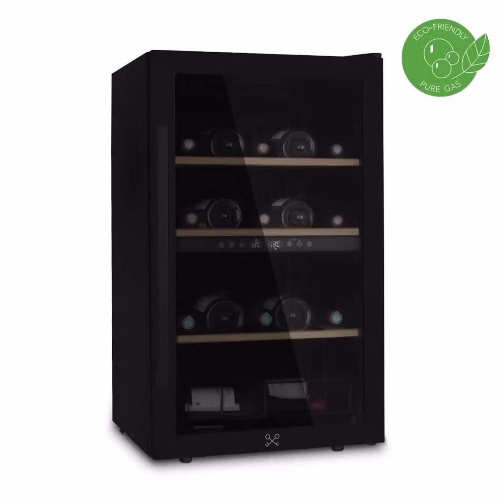 Cantinetta per vino Les Petits Champs CAVCDB32 nera con tecnologia termoelettrica e doppia zona di raffreddamento, capacità 33 bottiglie, L 48 cm, A 85 cm, P 43 cm – 3