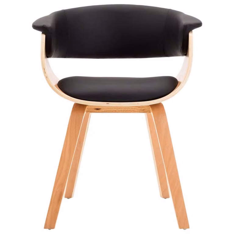 vidaXL Sedia da pranzo in legno curvato nero e Pelle finta