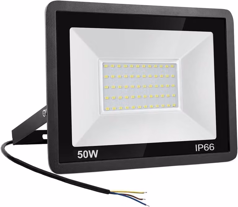 Faretto LED da esterno, 50 W, grado di protezione IP66, luce bianca fredda, 6500 K, alluminio