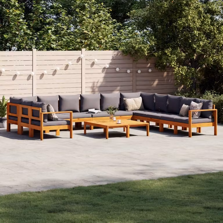 Maison Exclusive - Set Divano Giardino 9 pz con Cuscini Legno Massello di Acacia
