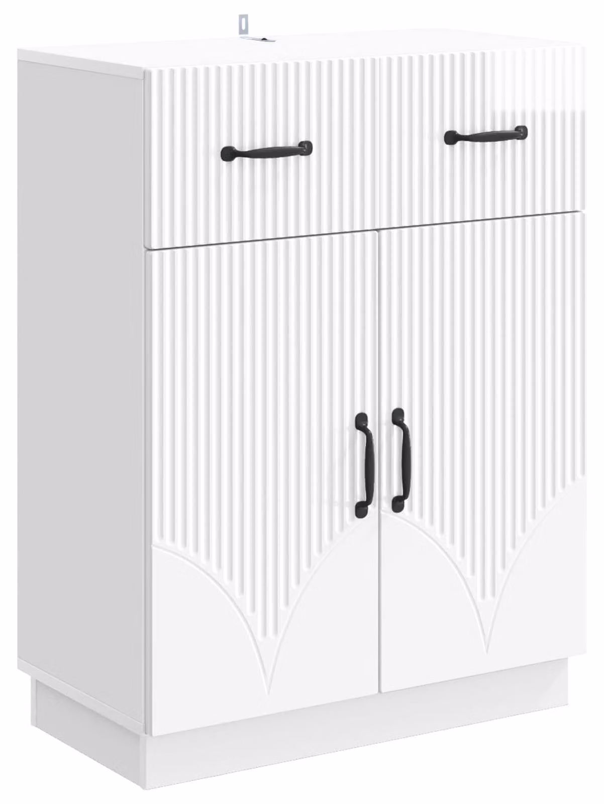 Credenza Bianco Lucido 66 x 34,5 x 87 cm Legno ingegnerizzato