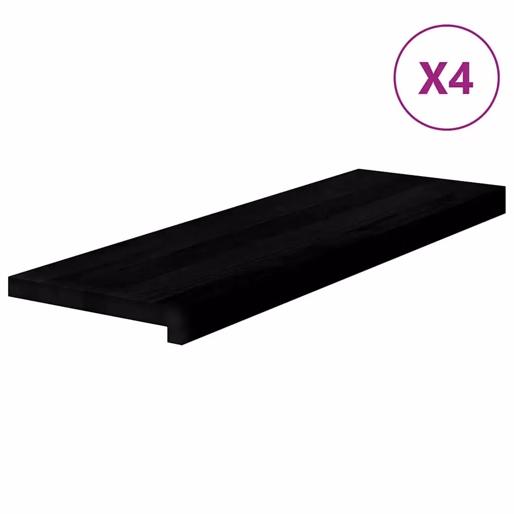 Set di 4 gradini vidaXL in legno massello di rovere, colore marrone e nero, L 80 cm x P 30 cm x H 2 cm – 2