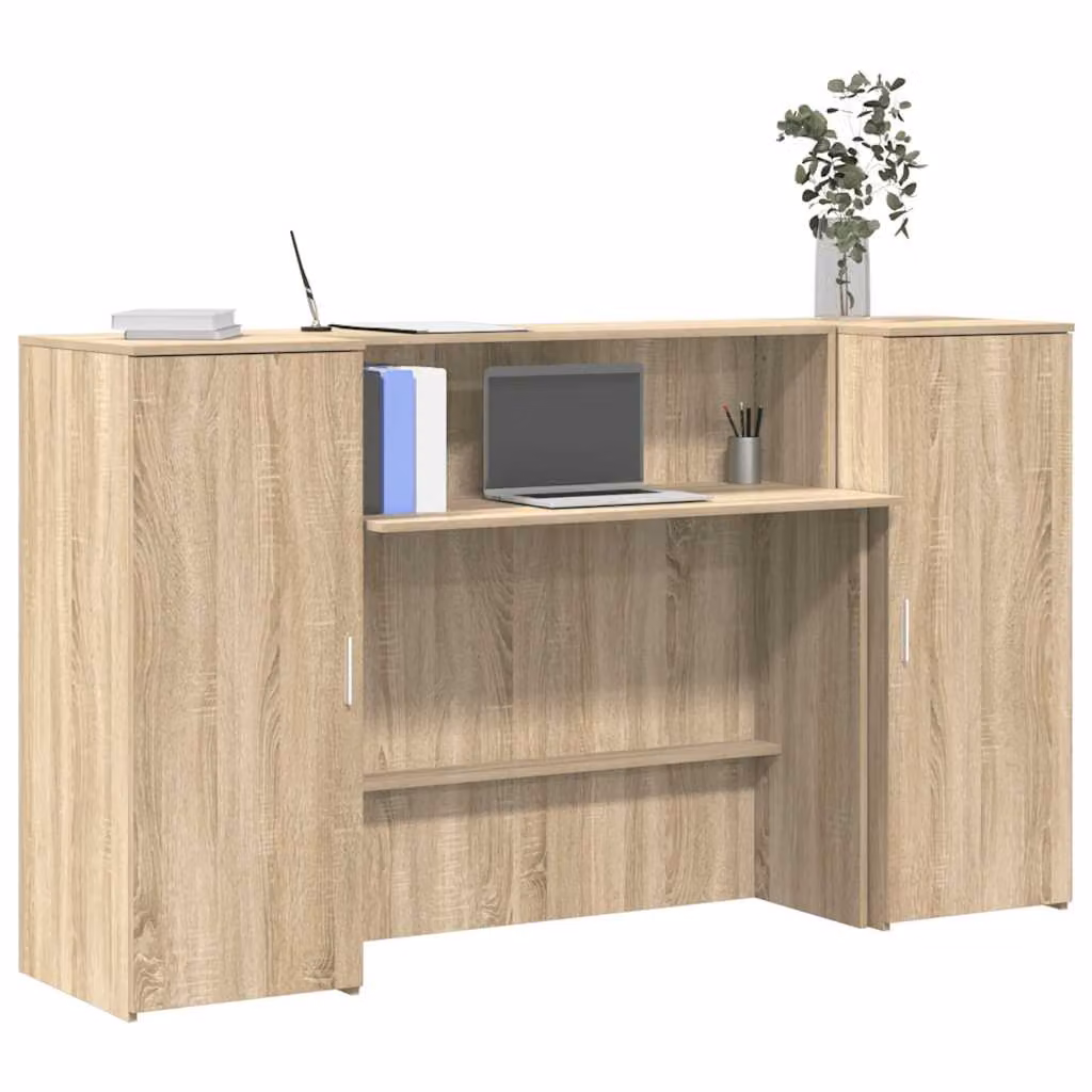 vidaXL Banco Reception in Rovere Sonoma Marrone L 180 x P 50 x H 103,5 cm in Legno Multistrato