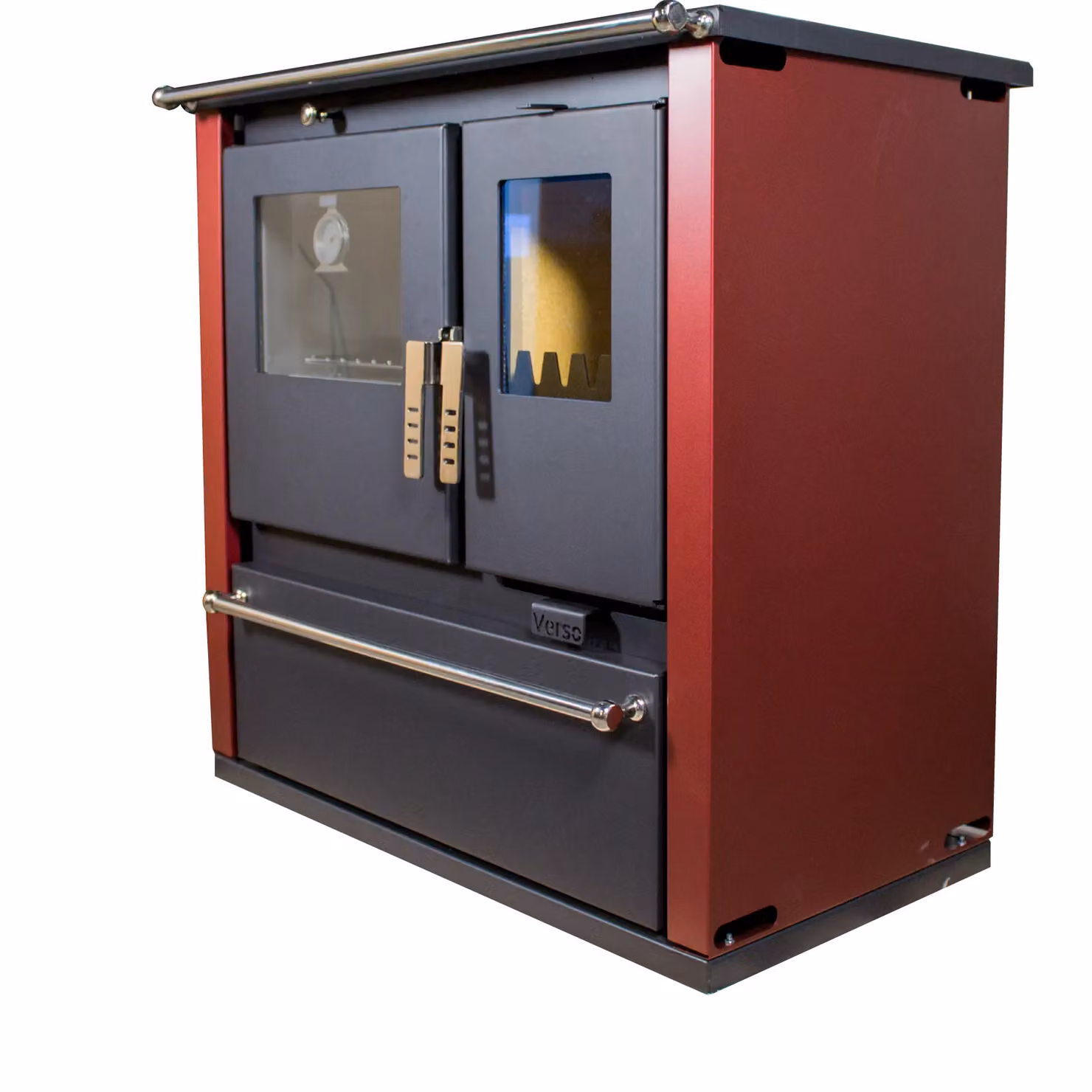 Stufa a legna Verso CS Plus Bordo – 7,7 kW, con forno e piano cottura a sinistra – Classe A+
