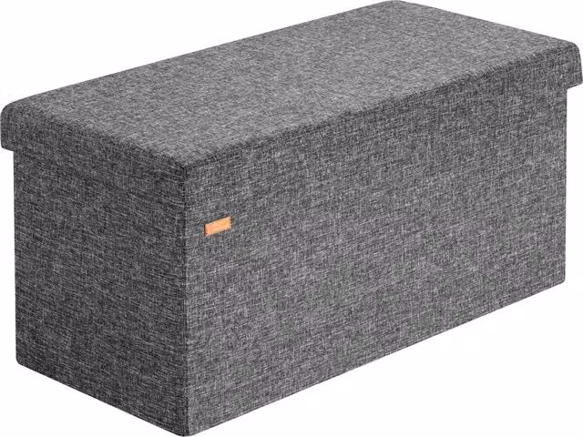 Pouf seduta Casaria® grigio con rivestimento rimovibile L: 80 cm, P: 40 cm, H: 40 cm – 1