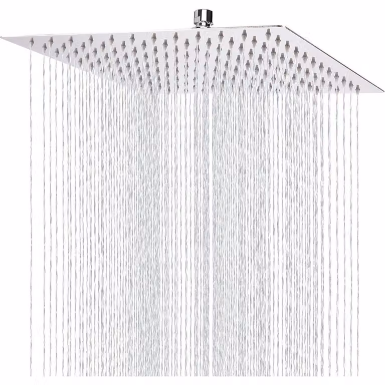 Doccia a pioggia quadrata, 30 cm, acciaio inossidabile 304, alta pressione, finitura cromata