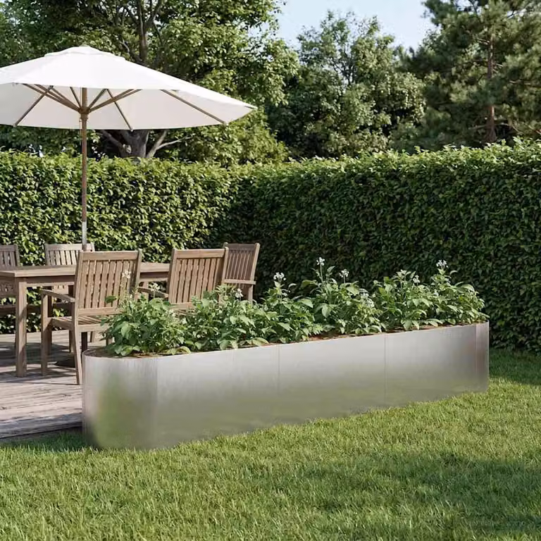 Letto rialzato da giardino vidaXL in acciaio inox color argento L: 300 cm, P: 40 cm, H: 40 cm