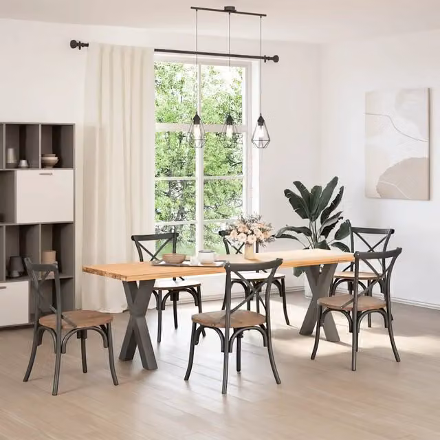Gambe per tavolo da pranzo a forma di X 2 pz | Piede del tavolo Antracite 60x(72-73) cm Acciaio