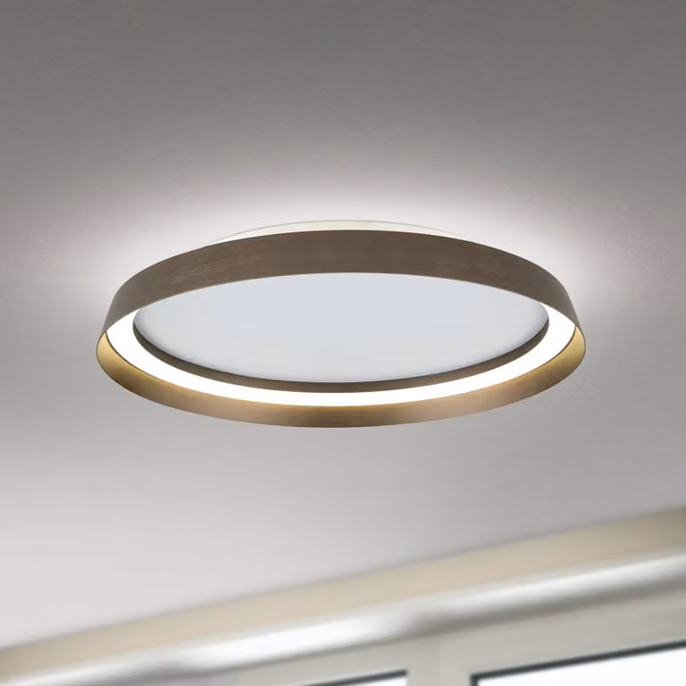 ORION Plafoniera a LED Manta, dimmerabile, Bronzo / Ottone antico, Soggiorno / Sala da pranzo, Alluminio, Moderno, Plafoniera LED
