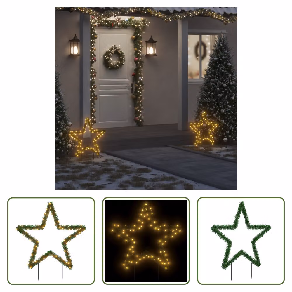 Stella di Natale The Living Store con punte a terra e 80 LED 60 cm