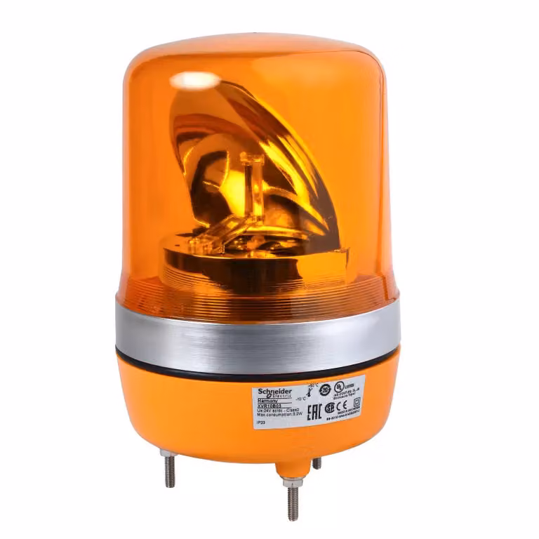 Lampada con specchio rotante Schneider Electric, Harmony XVR, 106 mm, arancione, senza cicalino, 24 V CA/CC XVR10B05