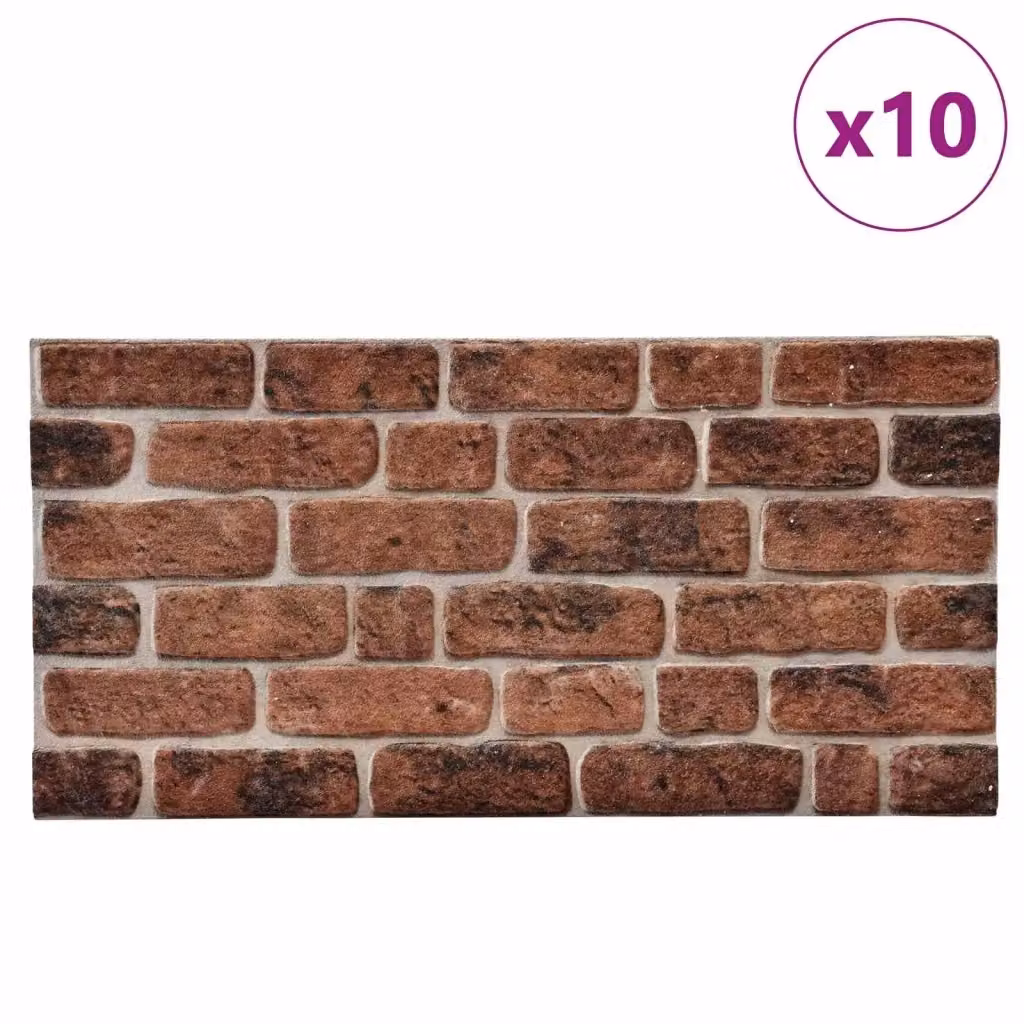 Set di 10 pannelli da parete adesivi vidaXL in polistirene con design geometrico moderno, colore marrone, L: 100 cm x P: 50 cm – 2