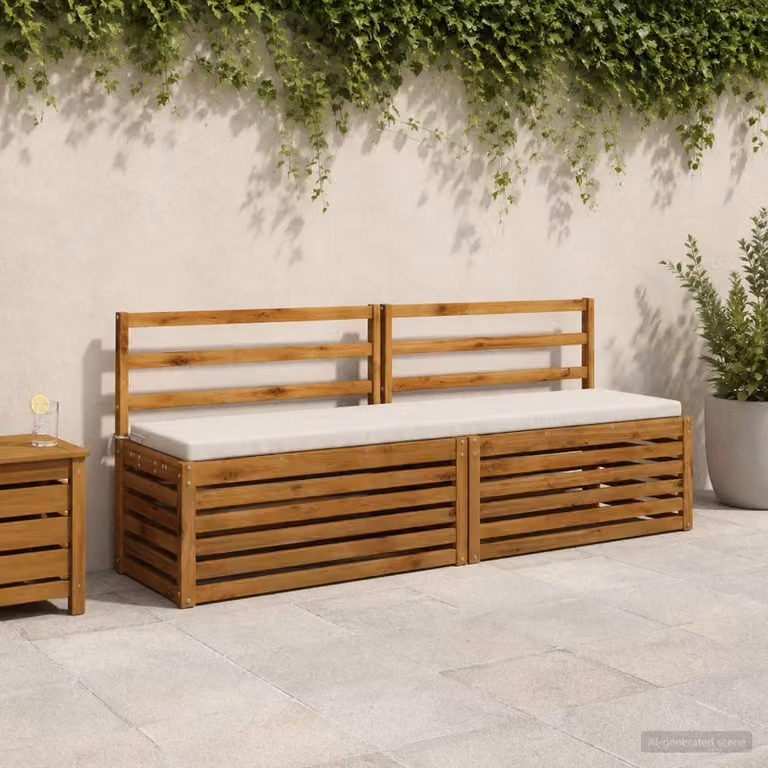 Cuscino per panchina vidaXL SOEST rettangolare in poliestere bianco con rivestimento rimovibile e resistenza ai raggi UV