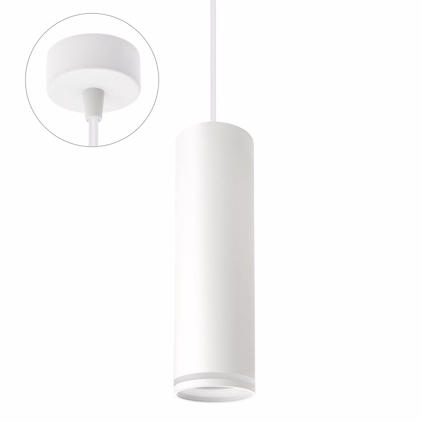 Lampada a sospensione MADARA MINI RING GU10 Bianca – 230V, Ø55mm, lunghezza 200mm