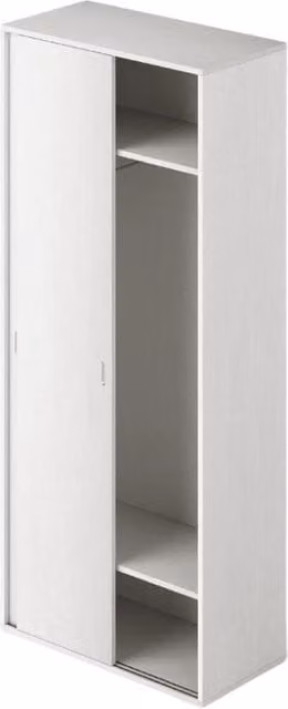 Guardaroba con ante scorrevoli e appendiabiti colore Bianco H212x90x43cm