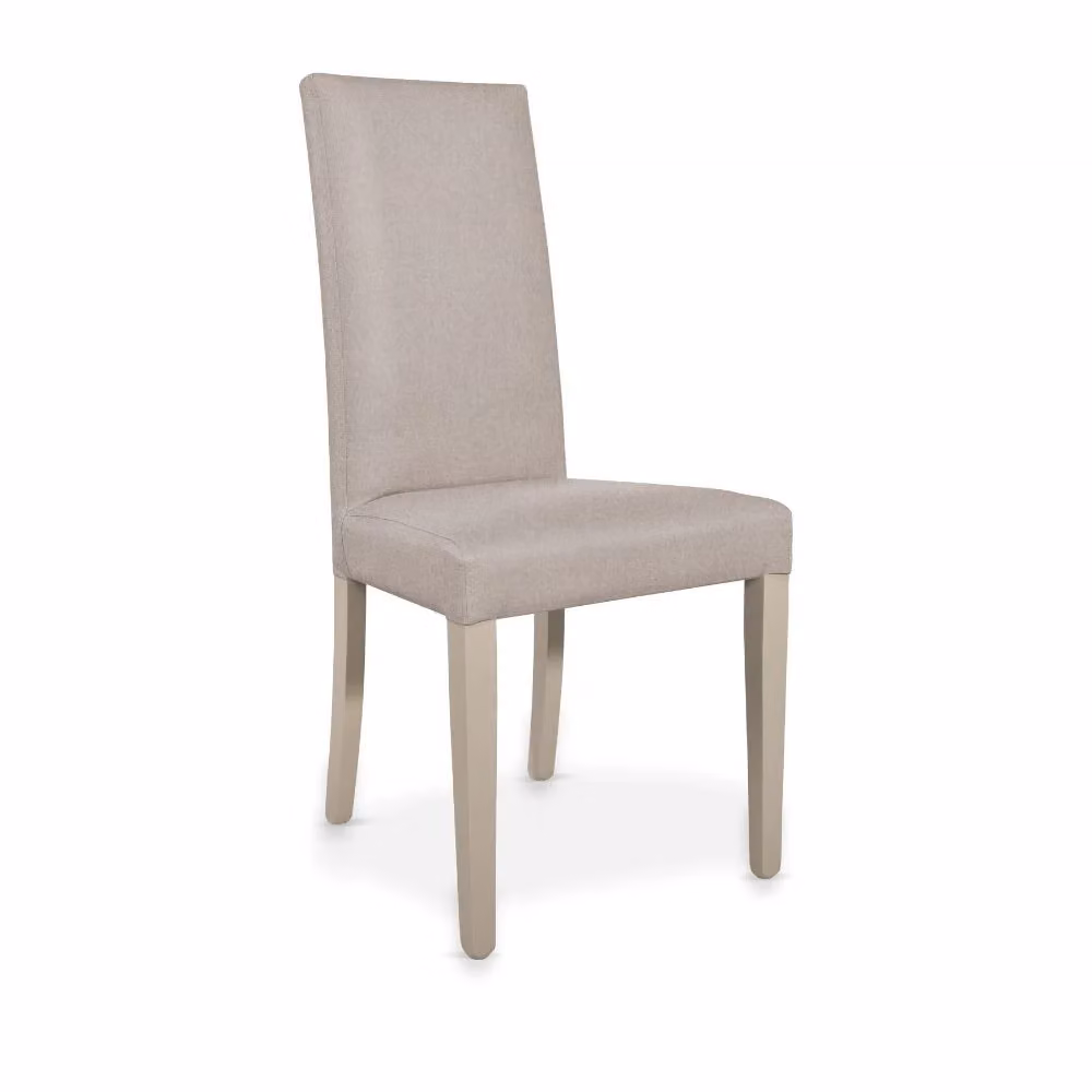 Set di 2 sedie Nancy Veriaffari rivestite in tessuto beige con struttura in legno di faggio e plastica per cucina e soggiorno – 2