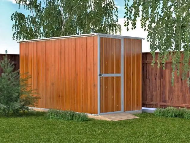 Box giardino casetta attrezzi in Acciaio Zincato 175x307cm x h1.82m - 95KG - 5,4mq - LEGNO