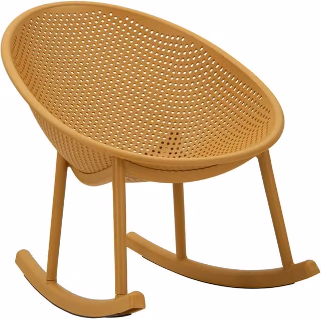 Sedia a Dondolo Ibiza Senape 66x88x80 cm in Polipropilene - Relax Moderno per Spazi Living - Serie 940