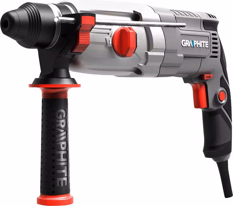 GRAPHITE Trapano a percussione professionale SDS+, in valigetta con impugnatura, punta aggiuntiva, 800W