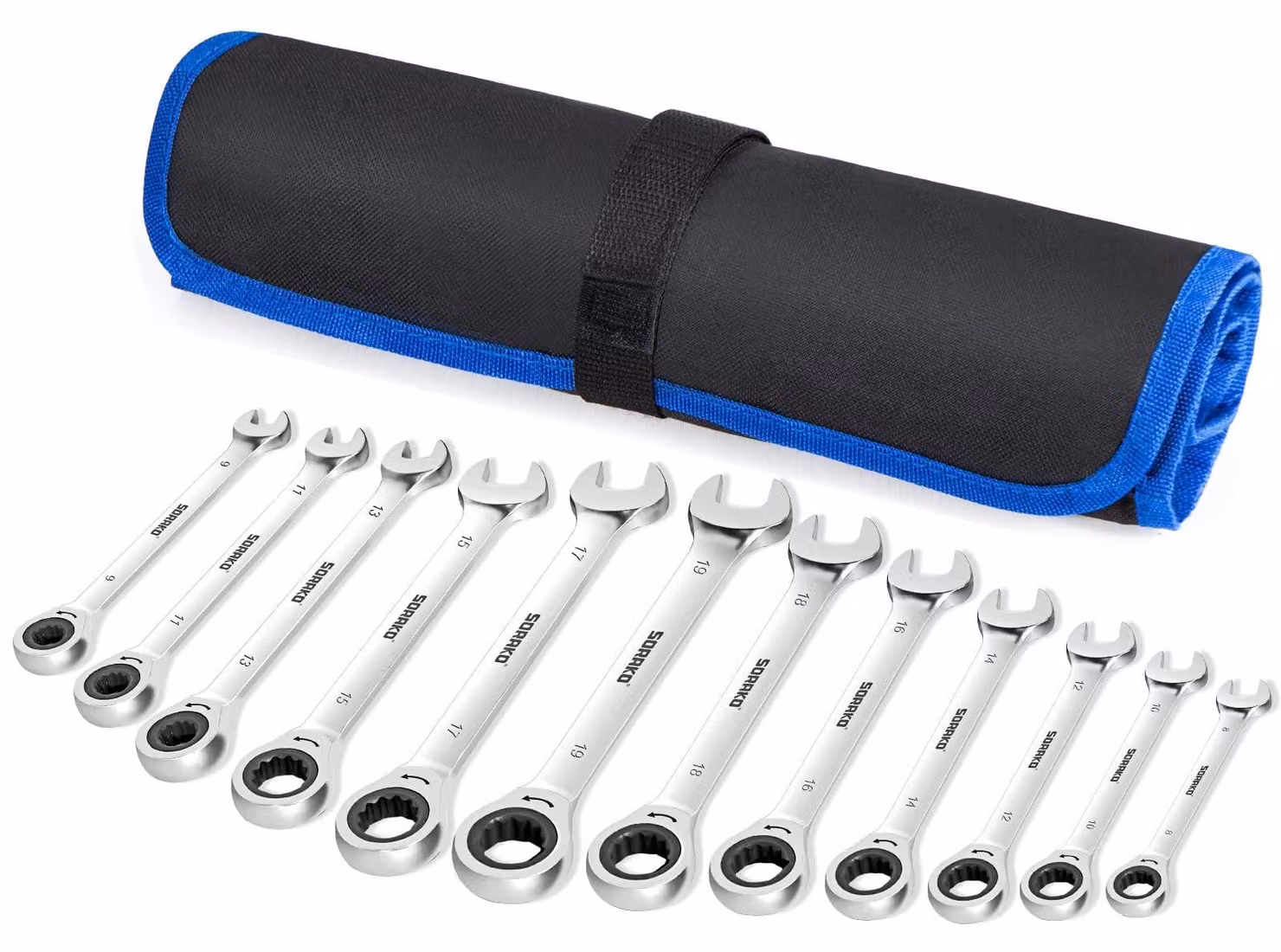 Set di chiavi a bussola con chiavi ad anello, da 8 a 19 mm, 12 pezzi, per la riparazione di biciclette e automobili