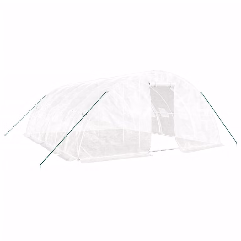 Serra con Telaio in Acciaio Bianco 30 m² 6x5x2,3 m