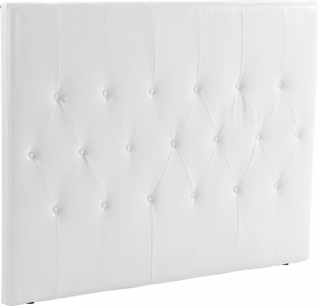 Testiera Letto Imbottita Minimal in Pelle PU Bianca L: 160 cm, H: 120 cm, P: 7 cm