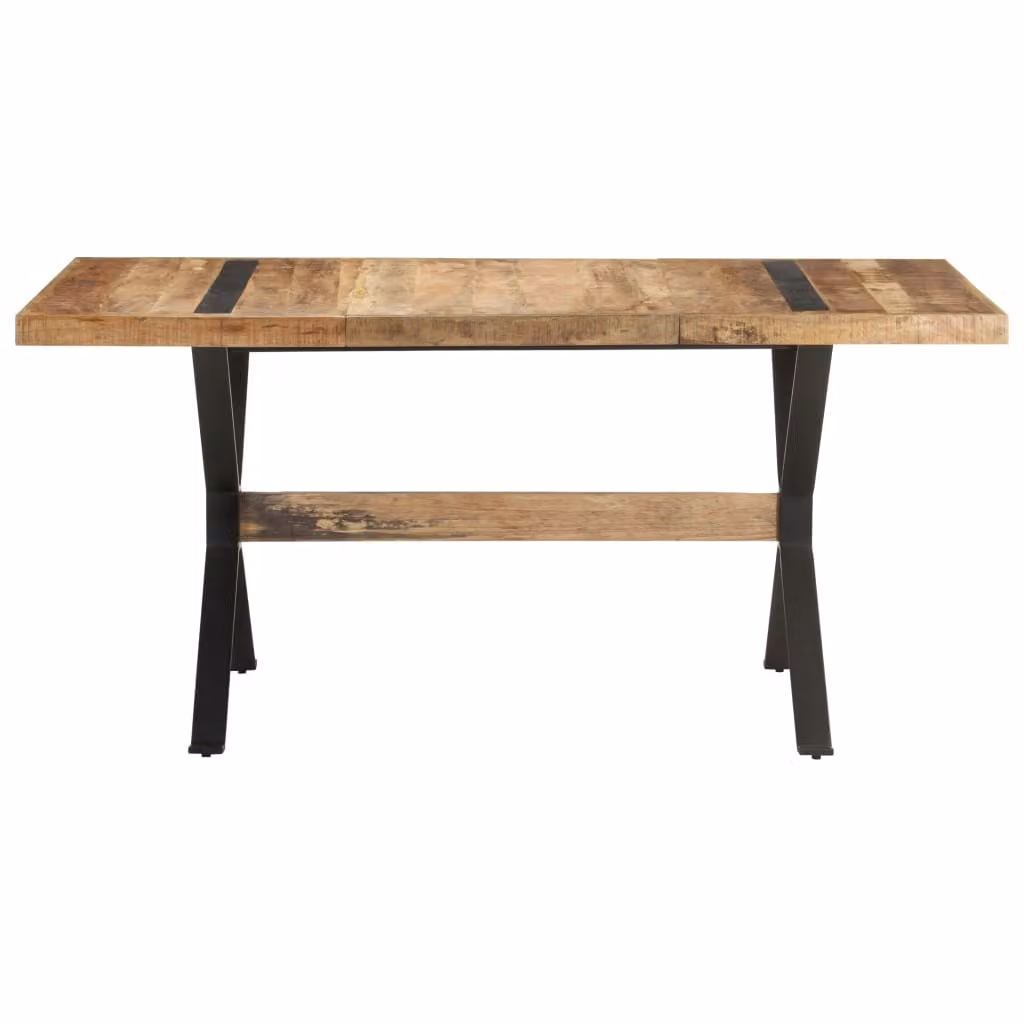 Tavolo da Pranzo 160x80x76 cm in Legno Massello di Mango Grezzo