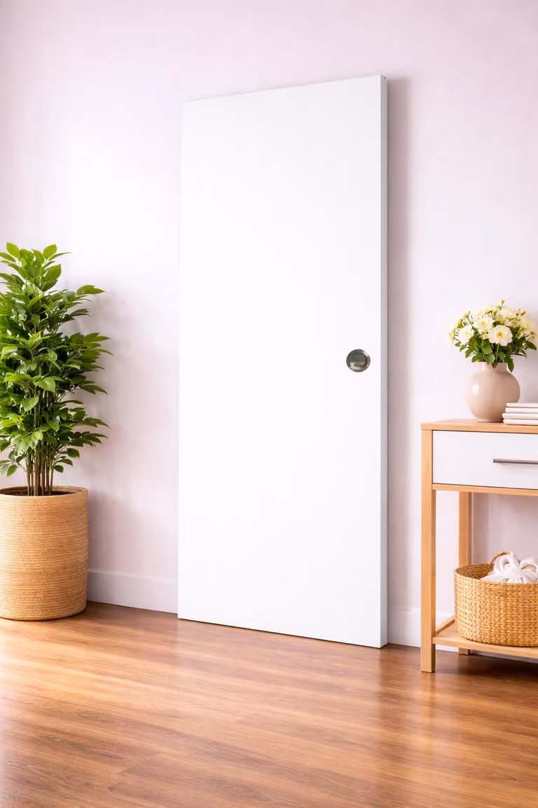 Porta scorrevole Lacdor bianca pura H204 x L73 cm, conchiglie GD MENUISERIES