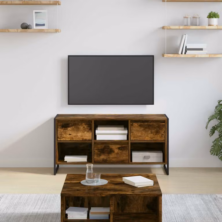 Mobile TV vidaXL in stile industriale, colore marrone, L 100 x P 36 x H 49,5 cm