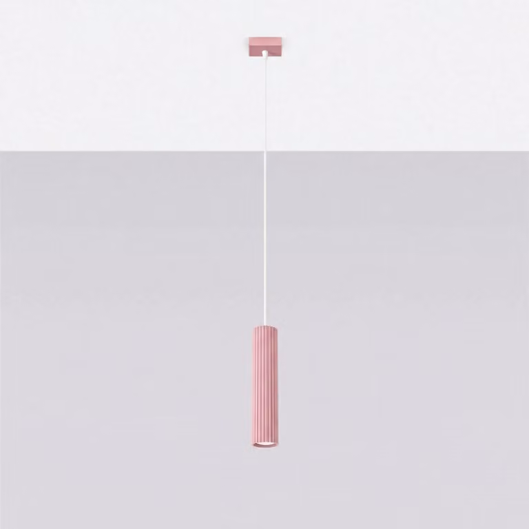 Lampada a sospensione KARBON 1 rosa 1xGU10 10W alluminio 118x8x8 cm Sollux Lighting