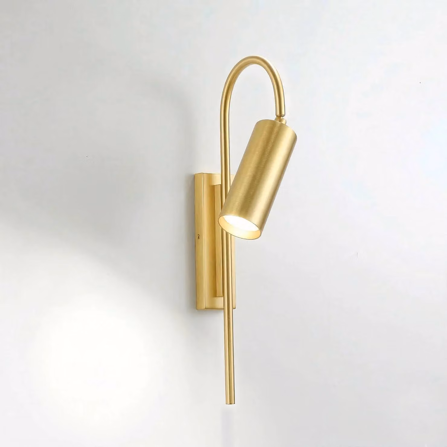 Cremasco Faretto 7537, dimmerabile, Ottone / Oro, Soggiorno / Sala da pranzo, Ottone, Moderno, Applique