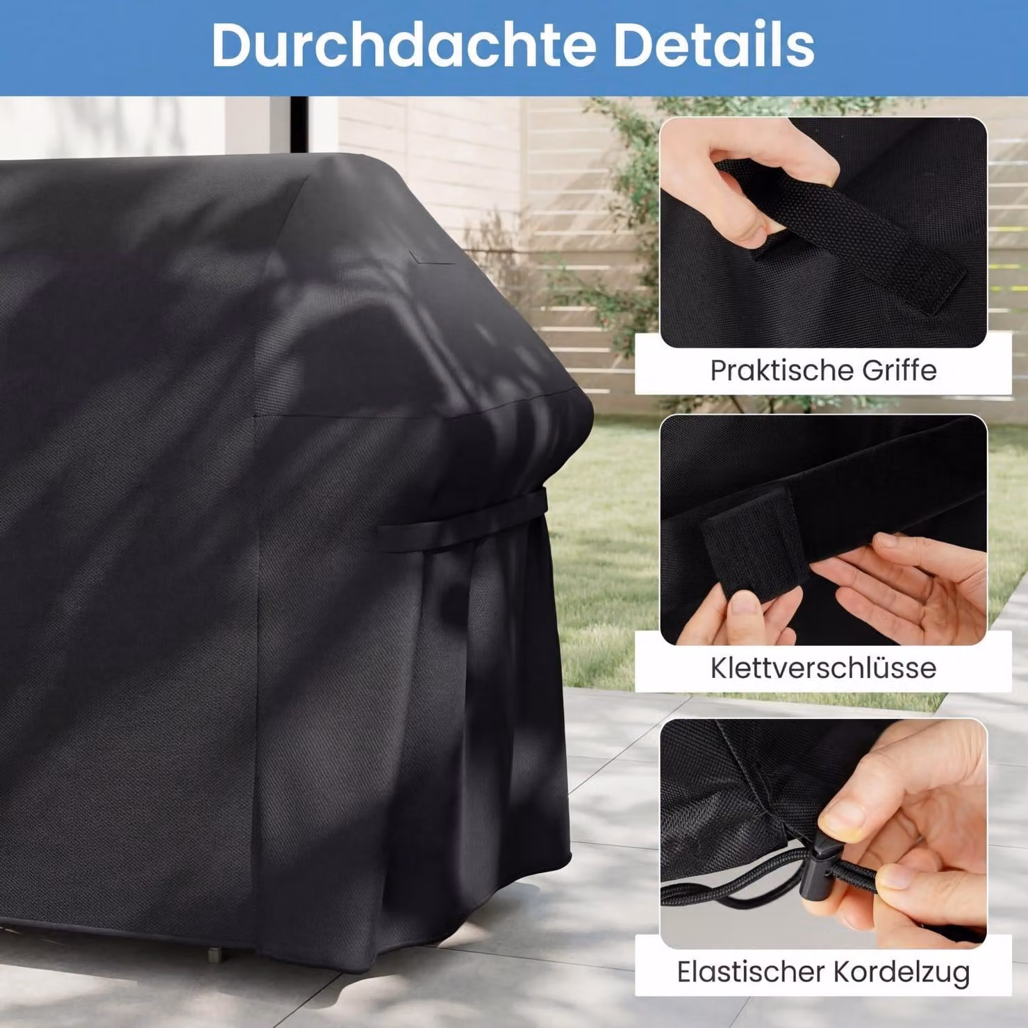 Copertura per barbecue, tessuto Oxford impermeabile, 132 x 66 x 100 cm